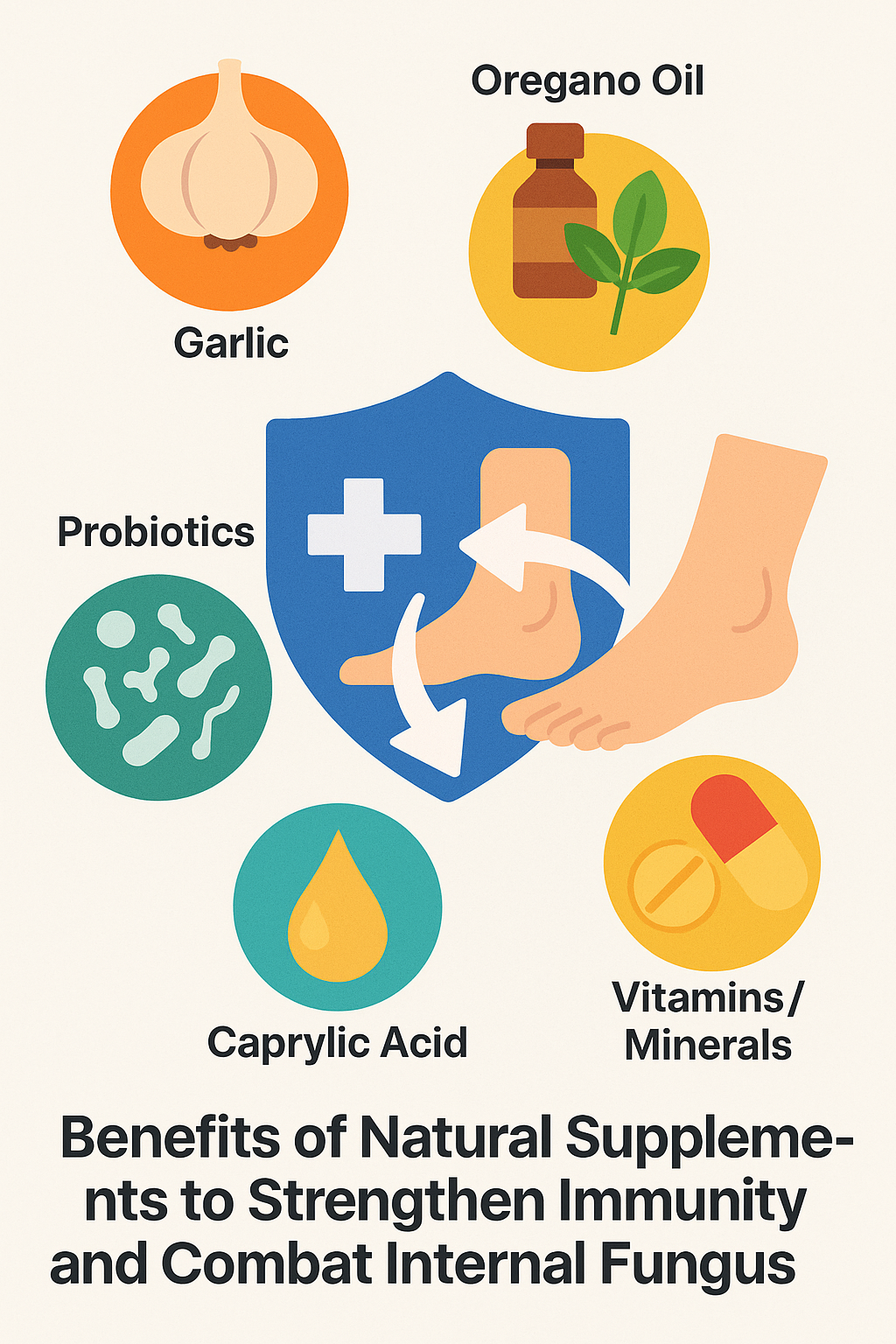 Benefits of natural supplements to boost immunity and fight fungus internally